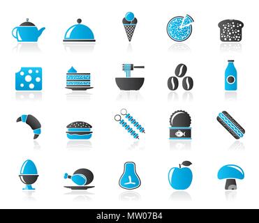 Différents types d'aliments et de boissons icônes 2 - vector icon set Illustration de Vecteur