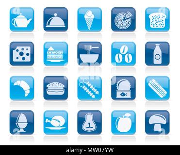 Différents types d'aliments et de boissons icônes 2 - vector icon set Illustration de Vecteur