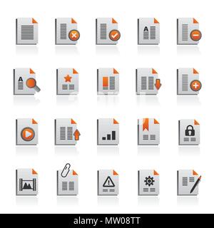 Différents types d'icônes de document - vector icon set Illustration de Vecteur