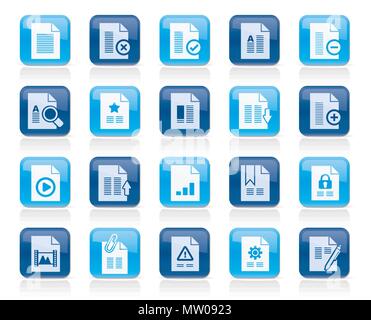 Différents types d'icônes de document - vector icon set Illustration de Vecteur