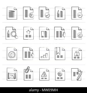 Différents types d'icônes de document - vector icon set Illustration de Vecteur