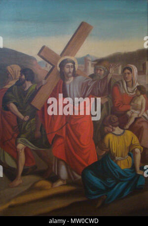 . Deutsch : Bild aus der dans Passionsfolge Seckach-Zimmern St. Andreas dans . 19ème siècle. n.n., 19e siècle 549 peinture Seckach-zimmern-st-andreas-11 Banque D'Images