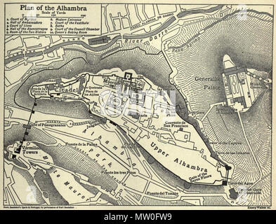 . Anglais : Illustration à partir de 1911, l'Encyclopedia Britannica article ALHAMBRA Public domainPublic domainfalsefalse Cette image provient de la 12e édition de l'encyclopédie Britannica ou plus tôt. L'auteur de ce livre ont écoulé aux États-Unis parce que le livre a été publié pour la première fois aux États-Unis avec la publication survenus avant le 1er janvier 1923. En tant que telle, cette image est dans le domaine public aux États-Unis. . 1911. Plan de l'Alhambra Openlibrary.org 487 Banque D'Images
