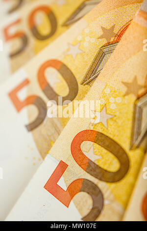 Pile de 50 euro notes - business background Banque D'Images