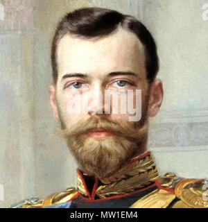 . Version recadrée de la peinture de Nicolas II de Russie par Earnest Lipgart (1847-1932) . Bon Lipgart (1847-1932) 442 Nicolas II de Russie cropped Banque D'Images