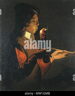 . Anglais : Jeune homme avec un tuyau . Milieu du 17e siècle 658 jeune homme avec un tuyau Banque D'Images