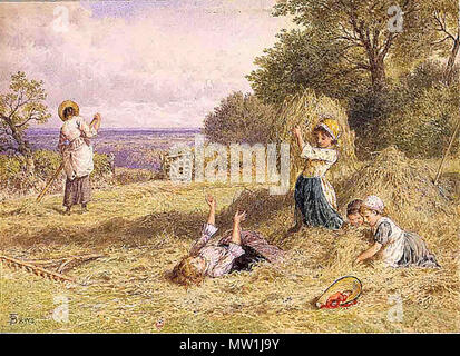 . Anglais : Paysage avec Figures . c. 1860s 434 Myles Birket Foster - paysage avec Figures Banque D'Images