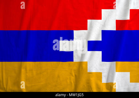 La texture du tissu du drapeau du Haut-Karabakh Banque D'Images