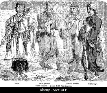 . English : Types Persana - Dessine de M. Jules Laurens. Le Tour du monde  : nouveau journal des voyages / publié sous la direction de M. Edouard Charton et illustré par nos plus célèbres artistes . 1860. M. Jules Laurens 618 Types Persana - Dessine de M. Jules Laurens Banque D'Images