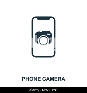 Icône d'appareil photo de téléphone. Icône de style plat design. L'ASSURANCE-CHÔMAGE. Illustration de l'icône de l'appareil photo de téléphone. Les pictogrammes isolé sur blanc. Prêt à utiliser dans la conception de sites web, applications, softw Banque D'Images