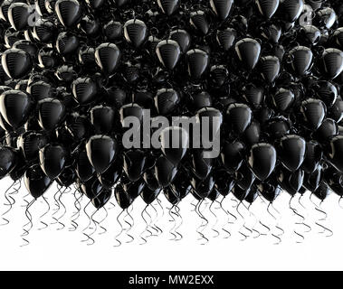 De ballons isolated over white.Célébration et party background.toile noir de ballons isolés.Anniversaire et carnaval concept Banque D'Images