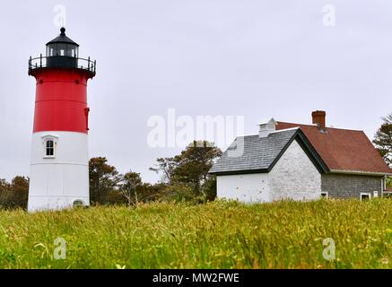 Nauset Beach phare sur le Cape Cod National Seashore près de Eastham, Massachusetts Banque D'Images