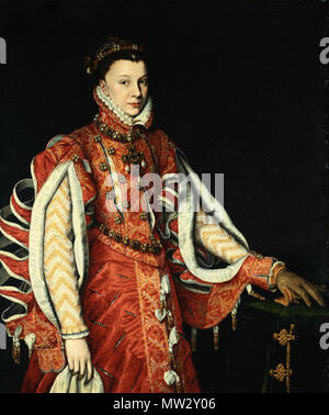 . Українська : Elisabeth de Valois, reine d'Espagne par Antonis Mor 1568.jpg . 1568 р.. Антоніс Мор (1517-1577) 183 Elisabeth de Valois, reine d'Espagne par Antonis Mor 1568 Banque D'Images