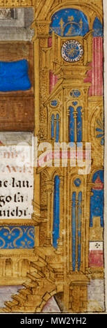 . Anglais : détail avec horloge médiévale . 7 juillet 2009. inconnu médiévale artiste 316 Joanna de Castille prier, accompagné de Jean l'Evangéliste, d'heures de Jeanne de Castille, Bruges, entre 1496 et 1506, d'autres, 18852 f. 288 réveil Banque D'Images