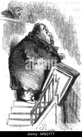 . English : Caricature d'Antony Thouret (1807-1871) par Cham. 1850. (Cham Amédée de Noé) 605 Thouret par Cham Banque D'Images