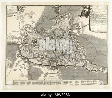 393 Plan de Gand par Jacobus Harrewijn, Henry Fricx Brüchman, Eugene Banque D'Images