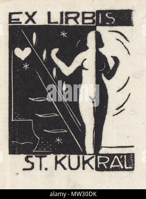 . Anglais : František Michl : Ex-libris, Ex Libris Stanislav Kukrál. Gravure sur bois, l'ACC 1930. (Collection privée) . 31 août 2009, 19:58:16. František Michl 415 Michl ExLibris Kukral.St Banque D'Images