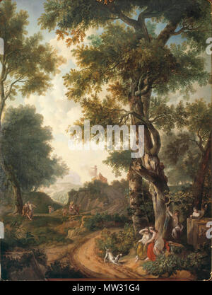 . Nederlands : Arcadisch landschap rencontré reizigers. huile sur toile. 325 × 263 × 103,5 127,9 cm (in). Amsterdam, Rijksmuseum Amsterdam. . 1771. Jurriaen Andriessen 54 Arcadisch landschap rencontré reizigers Rijksmuseum Amsterdam SK-A-4854-I Banque D'Images