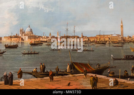 L'Angleterre, Londres, Hertford House, la Wallace Collection, peinture de Le bassin de San Marco à partir de San Giorio Maggiore à Venise par Canaletto Banque D'Images