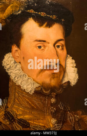 L'Angleterre, Londres, Hertford House, la Wallace Collection, peinture de Robert Dudley, le premier comte de Leicester Banque D'Images