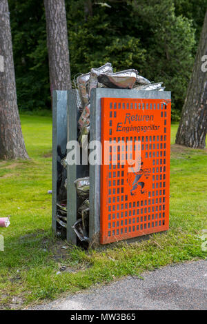 Utilisé pour des barbecues, Slottsskogen, Göteborg, Suède. Banque D'Images