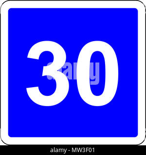 Road sign with a suggéré de vitesse de 30 km/h Banque D'Images