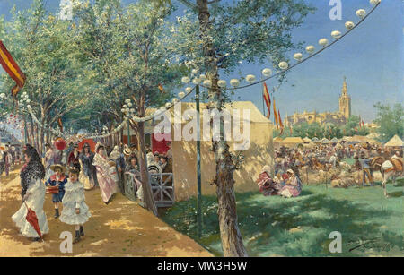 . Español : Manuel García y Rodríguez (1863-1925), Feria de Séville, 1906, óleo sobre lienzo, 49 x 61 cm. 1906. Manuel García y Rodríguez 206 Feria de Sevilla Banque D'Images