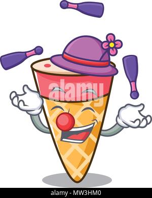 Juggling ice cream tone mascot cartoon Illustration de Vecteur