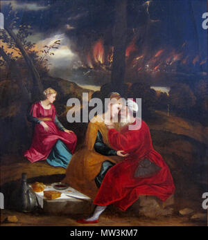 . English : Loth et ses filles au Musée des beaux-arts de Strasbourg. 16e siècle. Bonifacio Veronese (atelier de) 577 rohan Strasbourg véronèse loth Banque D'Images