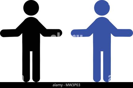 Surpris, l'icône de l'homme isolé sur fond blanc Illustration de Vecteur