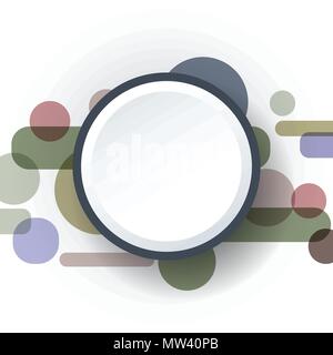 Vector illustration de livre blanc bulle ronde. 3d label cercle vide avec ombres sur fond de couleur carré. La conception de l'étiquette à la mode en blanc pour votre con Illustration de Vecteur