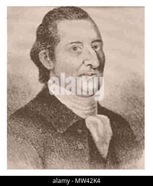 . Anglais : Crayon portrait de William Goddard . Années 1700. 648 Inconnu William Goddard Banque D'Images