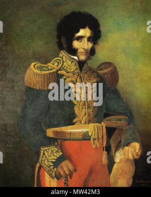 . Español : retrato al óleo del militar argentino Facundo Quiroga, realizado por el fotógrafo y pintor francés Alfonso Fermepin. 1836. Alfonso Fermepin (1805 - 1871) 201 Facundo Quiroga por Fermepin Banque D'Images