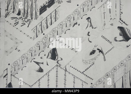 . Q11532759 . Anglais : une partie d'une section de l'Illustre rouleau horizontal de The Pillow Book, encre sur papier, 13ème siècle, le Japon 日本語 : 枕草子絵 . 13e siècle. Oreiller 484 inconnu livre illustré2 Banque D'Images