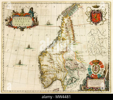 Joan 316 Blaeu-Norvegia Regnum ca. 1662 Banque D'Images