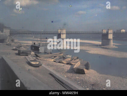 . Français : Le Pont Saint-Clair à Lyon, 8 février 1914 autochromes (Lumière). 14 octobre 2004, 15:27:41. Frédéric Roman († 1942) 492 Pont Saint-Clair1914-1 Banque D'Images