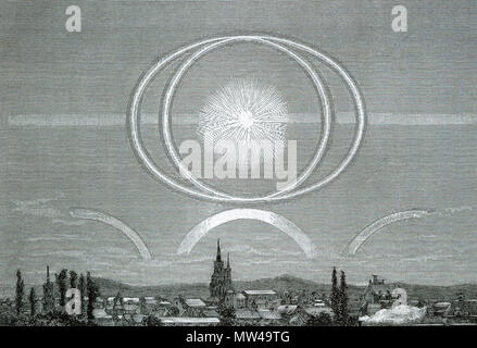 . Anglais : Halo sur Argentan en France le 3 mai 1886. 1888. 424 Inconnu Moon halo Banque D'Images