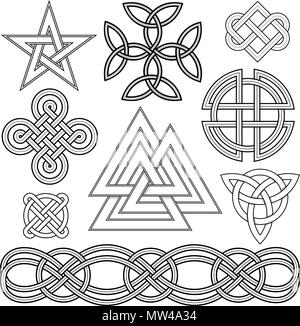 Ensemble de dessins vectoriels modifiables celtic knot Illustration de Vecteur