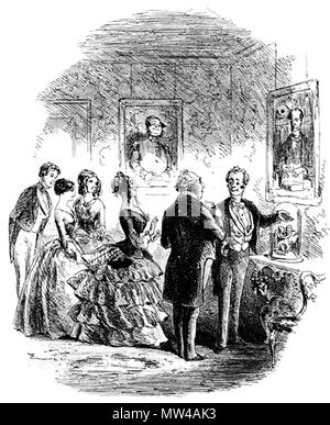 . Anglais : La famille Portraits à M. Bayham Badger's Phiz (Hablot K. Browne) Gravure 1853 4 1/8 x 4 1/8 pouces sur une page de 8 7/16" x 5" face à la page 123 de la Dickens Bleak House . 6 février 2012, 15:14:38. Hablot Knight Browne (Phiz) 202 portraits de famille à Mr Bayham Badger's Banque D'Images