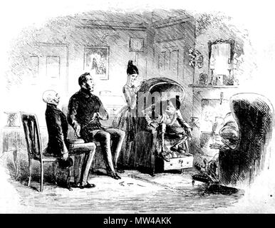 . Anglais : M. Smallweed brise le calumet de la paix par 'Phiz' (Hablot Knight Browne) pour Bleak House, p. 338 (ch. 3, "un tour de vis"). 4 x 5 3/16 pouces. 6 février 2012, 15:17:01. Hablot Knight Browne (Phiz) 427 M. Smallweed brise le calumet de la paix Banque D'Images