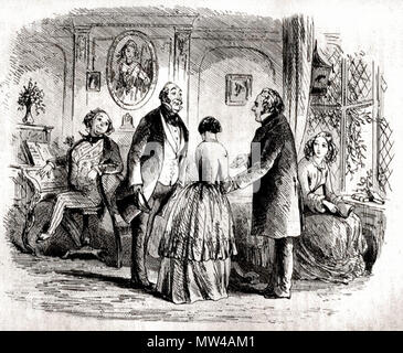 . Anglais : Sir Leicester Dedlock par 'Phiz' (Hablot Knight Browne) pour Bleak House, p. 424 (ch. 43, 'Esther's Narrative'). 3 3/4 x 4 9/16 pouces. 6 février 2012, 15:19:46. Hablot Knight Browne (561) Phiz Sir Leicester Dedlock Banque D'Images