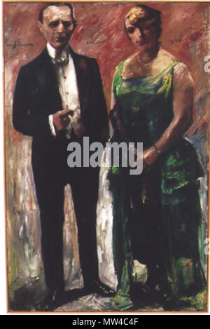 . Deutsch : Porträt des Kunstsammlerehepaares David (1888-1947) und Leder Lola (1892-1977) von Lovis Corinth (ca. 1915) . vers 1915 154 David et Lola Leder par Lovis Corinth Banque D'Images