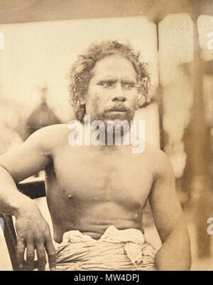 . Anglais : Portraits de 'Amatabaulay'. Photographies prises, probablement par le caporal C Newbold, entre 19 et 22 juillet 1874. Le voyage de H.M.S. Challenger (1872-1876) a été financée par le gouvernement britannique à des fins scientifiques et semble avoir été la première expédition à transporter un photographe officiel ainsi qu'un artiste officiel. Entre 19 et 22 juillet 1874. Frederick Hodgeson, photographe officiel à bord du H.M.S. Au moment Challenger [1] Amatabaulay 41, au cours de l'expédition du Challenger, 1874 Banque D'Images