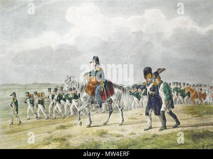 . Anglais : 4 corps de la Grande Armeé dans l'invasion de la Russie (1812) Italiano : Le truppe del IV corpo d'armata del vicerè Eugenio dans marcia durante la campagna di Russie . 19e siècle. Albrecht Adam 301 IV corpo durante la campagna di Russie Banque D'Images