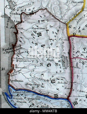 . Anglais : l'Illyrie Graeca aka Epirus Nova de orbis terrarum antiquus 1861 de Reichard, orbis terrarum antiquus (dans usum juventutis), ca. 1861 14. Thrace, Macédoine et Illyris Graeca XG Thracie, Macedonie en Grieks / Illyrie Thrace, Macédoine et l'Illyrie grecque . 24 octobre 2013, 16:48:24. Christian Gottlieb Reichard (26 juin 1758 - 11 septembre 1837) 293 Illyris Graeca de orbis terrarum antiquus ca. 1861 Banque D'Images