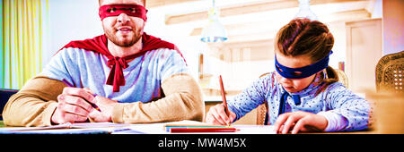 Père et fils pastry pie Banque D'Images