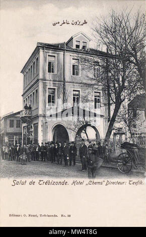 . Anglais : Carte postale de l'hôtel Chems, Trébizonde (Trabzon, Turquie). Doté d''Fevfik administrateur. 15 juin 2014, 12:15:34. Osman Nuri 284 Hôtel Chems, Trébizonde Banque D'Images