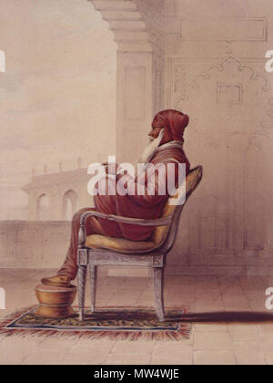. Anglais : Un portrait de Maharaja Ranjit Singh, du Punjab, 1780-1839, par Emily Éden ; Londres, 1844 . 1844. Emily Eden 21 Un portrait de Ranjit Singh, Banque D'Images