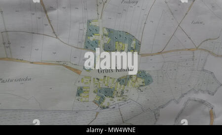 . Anglais : Kosice, plan cadastral 1841 Čeština : Kosice, katastrální mapa 1841 . 1 août 2015. Ne sait pas - travaux publics ; photo par moi. 347 plan cadastral 1841 Kosice Banque D'Images