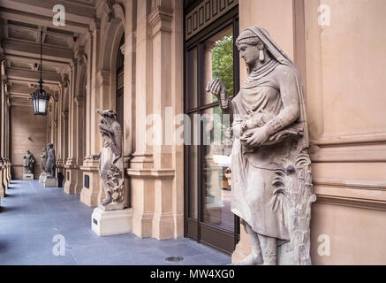 La section extérieure de la Deutsche Borse Bourse, Frankfurt am Main, Hesse, Darmstadt, Allemagne Banque D'Images